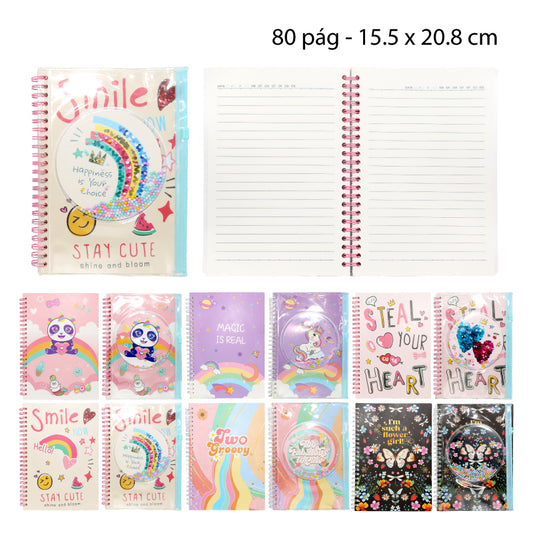 CUADERNO CON ESTUCHE PORTADA – 80 HOJAS