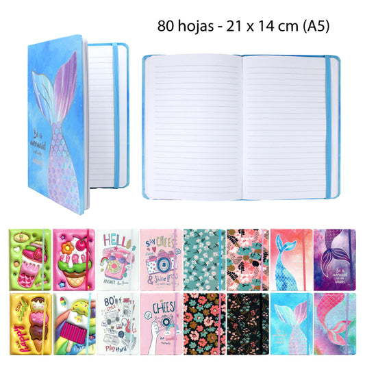 LIBRETA A5 LINEAL DISEÑOS LINDOS