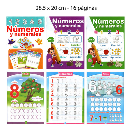 CUADERNO DE EJERCICIOS PARA NIÑOS – NUMEROS Y NUMERALES
