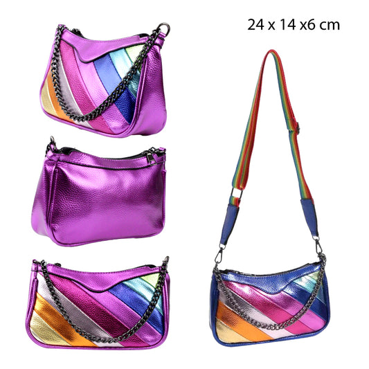 BOLSO CARTERA ARCOIRIS CON CADENA