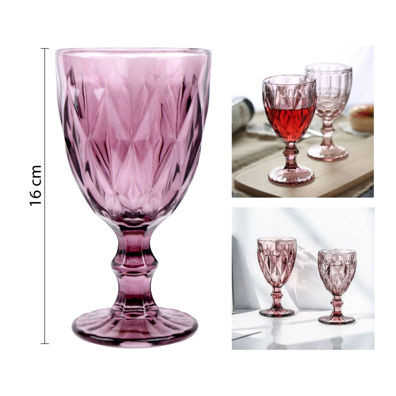 COPA DE VIDRIO ROSA 330ML