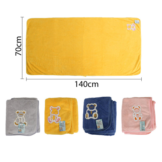 TOALLA DE OSITO BORDADO PARA NIÑOS