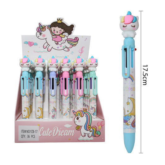 LAPIZ DE 6 COLORES DISEÑO UNICORNIO