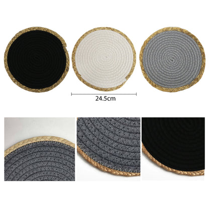 INDIVIDUAL GRANDE PARA MESA - TEJIDO DE YUTE 24.5CM BLANCO