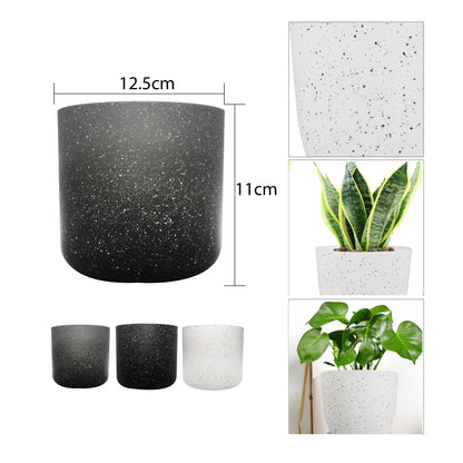 MACETERO DE PLÁSTICO TEXTURA MOTEADA - GRANDE